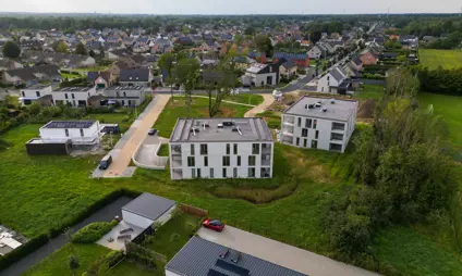 Vue aérienne des appartements.