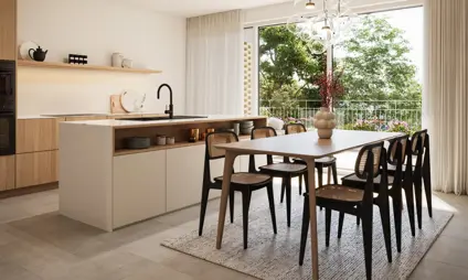 Tijl Uilenspiegel appartementen linkeroever groen Antwerpen interieur A4.1.2 3 slaapkamers