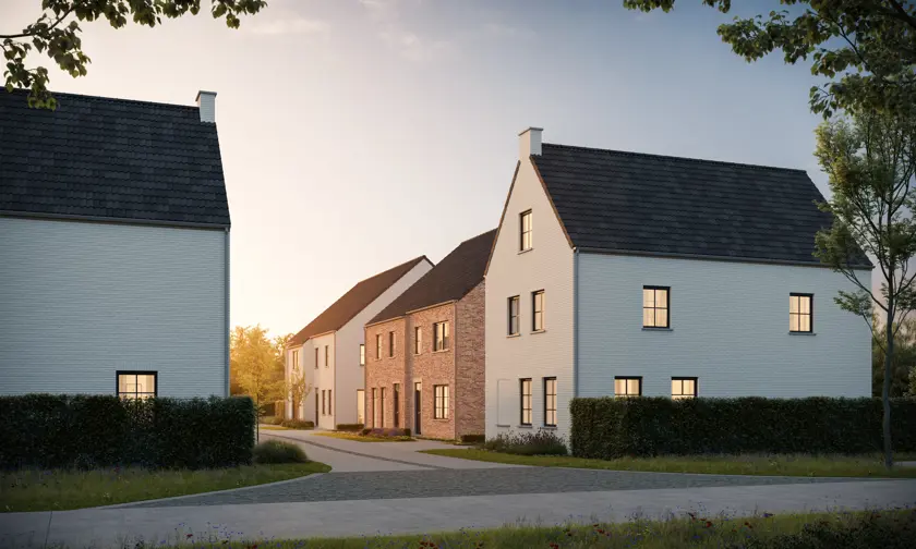 huis exterieur voorgevel avond