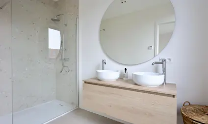 Deurne Eksterlaer Kijkwoning badkamer douche lavabo