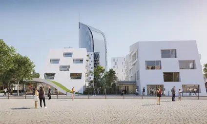 Zijaanzicht appartementen