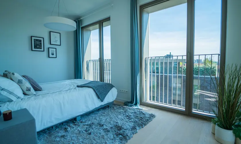 Appartement Quartier Bleu Hasselt, 3 slaapkamers en terras - foto slaapkamer