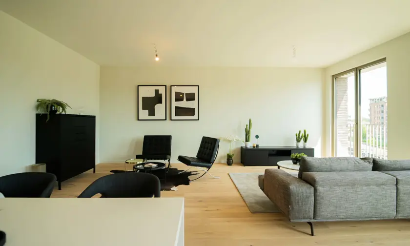 Appartement Quartier Bleu Hasselt, 2 slaapkamers en terras - foto woonkamer